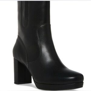 NEW w/oTags Aqua College Hadie Leather Waterproof Black Heeled Boots Women's 8